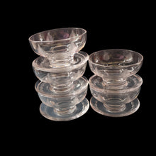 Load image into Gallery viewer, STUART CRYSTAL Woodchester FIVE Matching Sundae Dishes or Bowls. Excellent Condition with Shorter Stem and Flared Foot Section 
