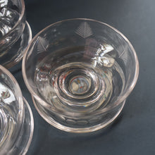 Load image into Gallery viewer, STUART CRYSTAL Woodchester FIVE Matching Sundae Dishes or Bowls. Excellent Condition with Shorter Stem and Flared Foot Section 
