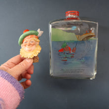 Load image into Gallery viewer, 1930s NOVELTY Golfing Glass Decanter. Decorated with Hand-Painted Comical Golfing Illustration - and with Fabulous Scotsman&#39;s Head Stopper

