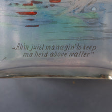 Load image into Gallery viewer, 1930s NOVELTY Golfing Glass Decanter. Decorated with Hand-Painted Comical Golfing Illustration - and with Fabulous Scotsman&#39;s Head Stopper
