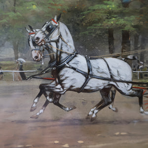 ANTIQUE Edwardian Silver Plate Cigar or Trinket Box - with hand embellised print by GEORGE WRIGHT. Carriage Image