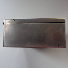 Load image into Gallery viewer, ANTIQUE Edwardian Silver Plate Cigar or Trinket Box - with hand embellised print by GEORGE WRIGHT. Carriage Image
