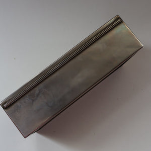 ANTIQUE Edwardian Silver Plate Cigar or Trinket Box - with hand embellised print by GEORGE WRIGHT. Carriage Image