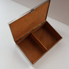 Load image into Gallery viewer, ANTIQUE Edwardian Silver Plate Cigar or Trinket Box - with hand embellised print by GEORGE WRIGHT. Carriage Image
