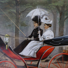 Load image into Gallery viewer, ANTIQUE Edwardian Silver Plate Cigar or Trinket Box - with hand embellised print by GEORGE WRIGHT. Carriage Image
