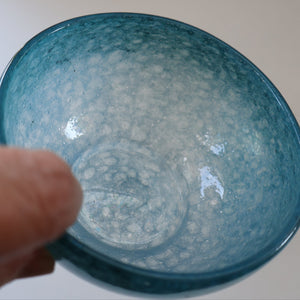 SCOTTISH GLASS. Small 1920s Antique Scottish Monart Pudding / Fruit Bowl. 4 1/2 inches (Shape ZA)