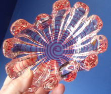 Load image into Gallery viewer, BAROVIER &amp; TOSO; Vintage Zebrati Murano Art Glass Grosse Costolature Clamshell Bowl 
