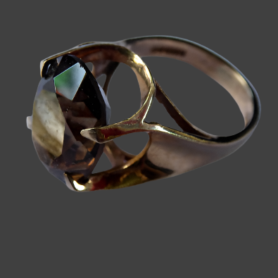 vintage 1970s 9ct gold Ring with Quartz Stone