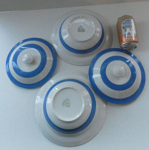 Rare PAIR of Vintage TG Green CORNISHWARE Covered Dish with  Old Green Shield Mark