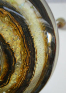 Isle of Wight Glass Perfume Bottle with Squat Ball Stopper Tortoiseshell Pattern