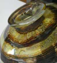 Load image into Gallery viewer, Isle of Wight Glass Perfume Bottle with Squat Ball Stopper Tortoiseshell Pattern
