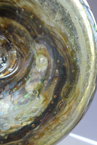 Isle of Wight Glass Perfume Bottle with Squat Ball Stopper Tortoiseshell Pattern