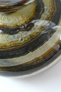 Isle of Wight Glass Perfume Bottle with Squat Ball Stopper Tortoiseshell Pattern