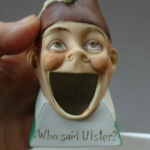 1920s Schafer & Vater Ashtray Match Holder. Who Said Ulster? 