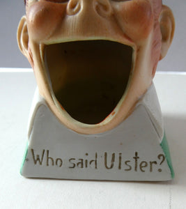 1920s Schafer & Vater Ashtray Match Holder. Who Said Ulster? 