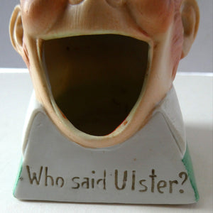 1920s Schafer & Vater Ashtray Match Holder. Who Said Ulster? 