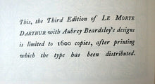 Load image into Gallery viewer, AUBREY BEARDSLEY: 1927 Rare Copy of the Morte d&#39;Arthur. Lavishly Illustrated Volume (3rd Edition)
