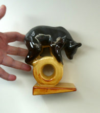 Load image into Gallery viewer, 1950s RUSSIAN Konakovo Majolica Acrobatic Bear - with 3NK (or Zeke / Zik mark). Made in the USSR

