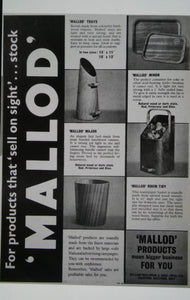 Vintage 1960s MALLOD Bentwood Teak Plywood Waste Paper Basket