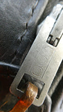 Load image into Gallery viewer, Vintage 1950s Thick Black Leather NORRIS LUGGAGE Small Travelling Case. With Original Old Cruise Labels
