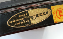Load image into Gallery viewer, Vintage 1950s Thick Black Leather NORRIS LUGGAGE Small Travelling Case. With Original Old Cruise Labels
