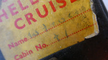Load image into Gallery viewer, Vintage 1950s Thick Black Leather NORRIS LUGGAGE Small Travelling Case. With Original Old Cruise Labels
