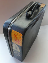 Load image into Gallery viewer, Vintage 1950s Thick Black Leather NORRIS LUGGAGE Small Travelling Case. With Original Old Cruise Labels

