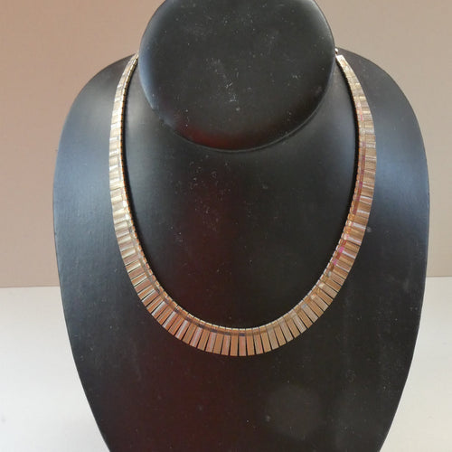 Vintage 1970s Italian STERLING SILVER Articulated Fringe Necklace. 16 3/4 inches