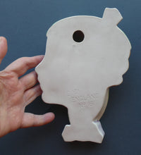 Load image into Gallery viewer, 1930s ART DECO Wall Mask by Cope &amp; Co. Art Deco Lady with Green Bonnet and Matching Green Jumper with Bow

