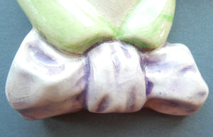 1930s ART DECO Wall Mask by Cope & Co. Art Deco Lady with Green Bonnet and Matching Green Jumper with Bow