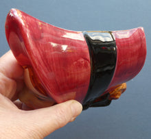 Load image into Gallery viewer, 1930s ART DECO Wall Mask by Cope &amp; Co. Girl with Dark Pink Bonnet and Black Ribbon
