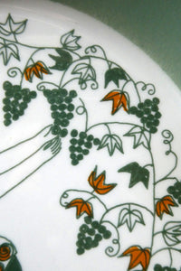 1960s Norwegian  PLATE by Figgjo Flint. Sicilia Design Featuring Girl with Grapes