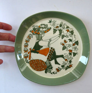 1960s Norwegian PLATE by Figgjo Flint. Sicilia Design Featuring Girl with Grapes
