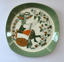 Load image into Gallery viewer, 1960s Norwegian PLATE by Figgjo Flint. Sicilia Design Featuring Girl with Grapes
