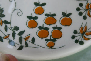 1960s Norwegian PLATE by Figgjo Flint (Sicilia Design) by Turi Gramstad. A Boy with Grapes