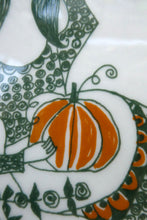 Load image into Gallery viewer, 1960s Norwegian PLATE by Figgjo Flint (Sicilia Design) by Turi Gramstad. A Girl with Pumpkins
