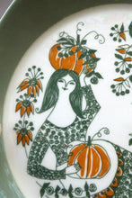 Load image into Gallery viewer, 1960s Norwegian PLATE by Figgjo Flint (Sicilia Design) by Turi Gramstad. A Girl with Pumpkins
