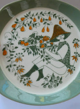 Load image into Gallery viewer, 1960s Norwegian PLATE by Figgjo Flint (Sicilia Design) by Turi Gramstad. A Boy with Tray of Orchard Fruits
