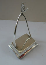 Load image into Gallery viewer, Rare Antique Edwardian SILVER Pocket Watch Stand. Wishbone Design. Hallmarked 1906
