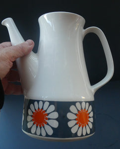 1970s DAISY Turi Design Coffee Pot. Daisy Pattern for Figgjo Flint, Norway