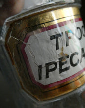 Load image into Gallery viewer, Large Antique Clear Glass Chemist Bottle. TROCH: IPECACUAN: with Original Foil Label and Ball Stopper
