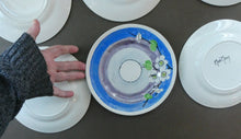 Load image into Gallery viewer, Set of Six Scottish Art Pottery Mak Merry Dessert Plate Prunus Design
