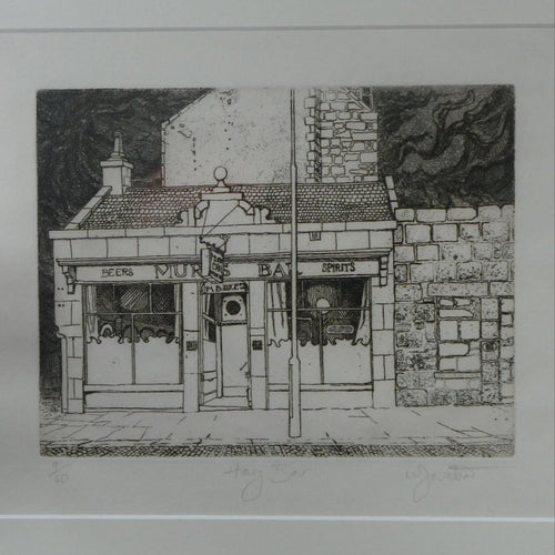 SCOTTISH ART: Rare 1970s ABERBEEN PUBS Etching: 