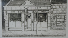 Load image into Gallery viewer, SCOTTISH ART: Rare 1970s ABERBEEN PUBS Etching: &quot;The Hairy Bar&quot; by William J. Watson. Pencil Signed
