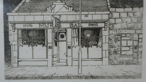 SCOTTISH ART: Rare 1970s ABERBEEN PUBS Etching: "The Hairy Bar" by William J. Watson. Pencil Signed