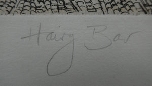SCOTTISH ART: Rare 1970s ABERBEEN PUBS Etching: "The Hairy Bar" by William J. Watson. Pencil Signed