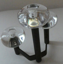 Load image into Gallery viewer, Vintage Single 1970s Candlestick with Metal Body Section and Three Oval Crystal Holders
