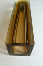 Load image into Gallery viewer, Vintage 1950s Tall Italian SOMMERSO Block Vase. Tall Square Shape with Yellow, Brown &amp; Clear Glass. 7 inches
