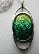 Load image into Gallery viewer, SCOTTISH SILVER. Pre-Loved Silver and Green Enamel ORTAK ELEMENTS Pendant. BOXED
