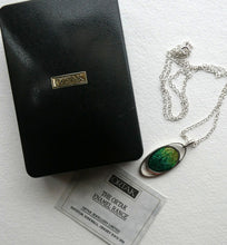 Load image into Gallery viewer, SCOTTISH SILVER. Pre-Loved Silver and Green Enamel ORTAK ELEMENTS Pendant. BOXED
